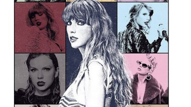 Taylor Swift The Eras tour poster. 10 poses of Swift in boxes.
