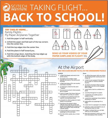 Taking Flight Back to School Activity Sheet